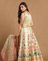 Glimmery Green Floral Print Lehenga image number 3