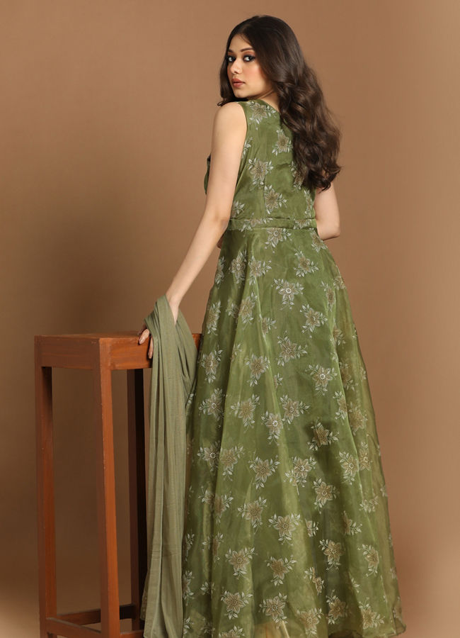 alt message - Mohey Women Outlandish Pista Gown image number 2