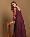 Dazzling Wine Party Wear Gown image number 3