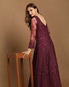 Mohey Women Dazzling Wine Party Wear Gown