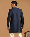 alt message - Manyavar Men Dark Blue Indo Western With Dupatta image number 2