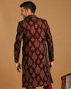 alt message - Manyavar Men Elegant Maroon Velvet Sherwani image number 2