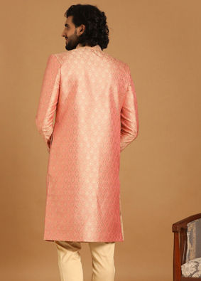 Elegant Rani Pink Sherwani image number 3