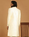 Warm White Sober Patterned Sherwani Set image number 2