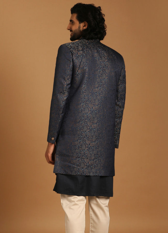 alt message - Manyavar Men Flattering Feroze Indo Western image number 2