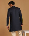 Manyavar Men Achkan Style Blue Indo Western