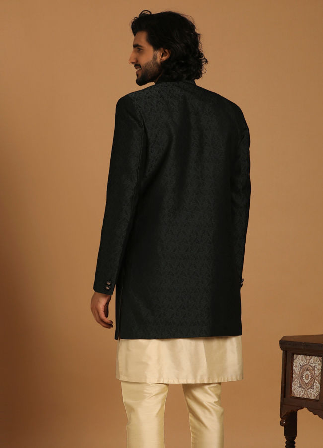 Achkan Style Green Indo Western image number 2