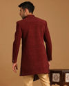 alt message - Manyavar Men Suave Maroon Indo Western Set image number 3