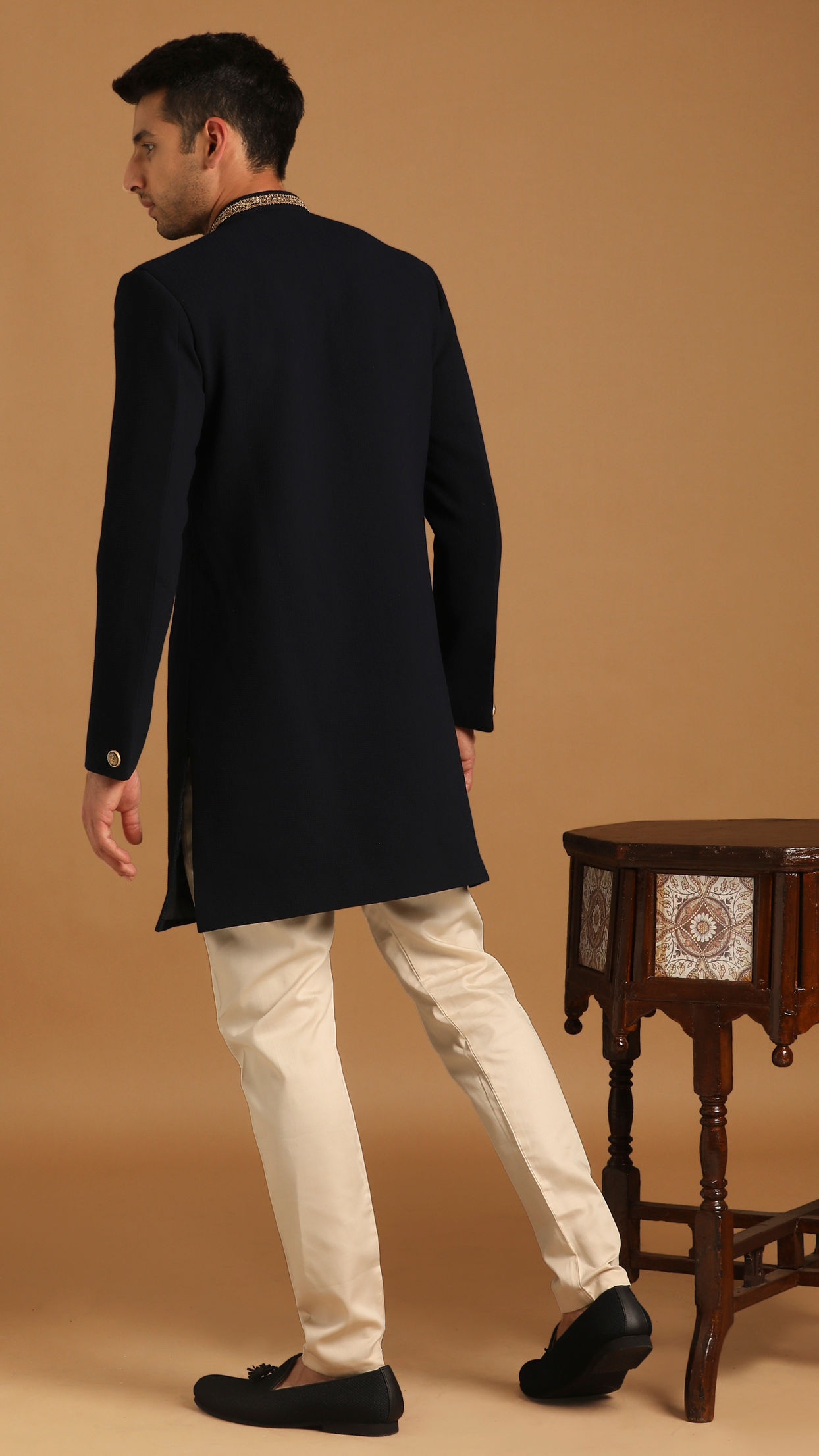 Manyavar Men Vibrant Blue Indo Western