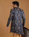 Manyavar Men Elegant Dark Blue Indo Western