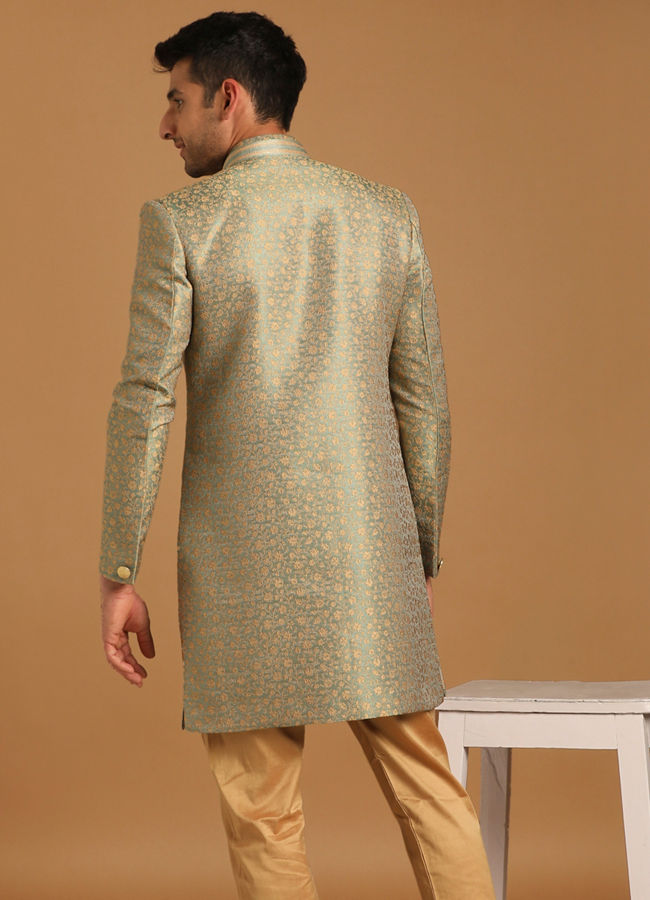 Manyavar Men Classy Green Indo Western