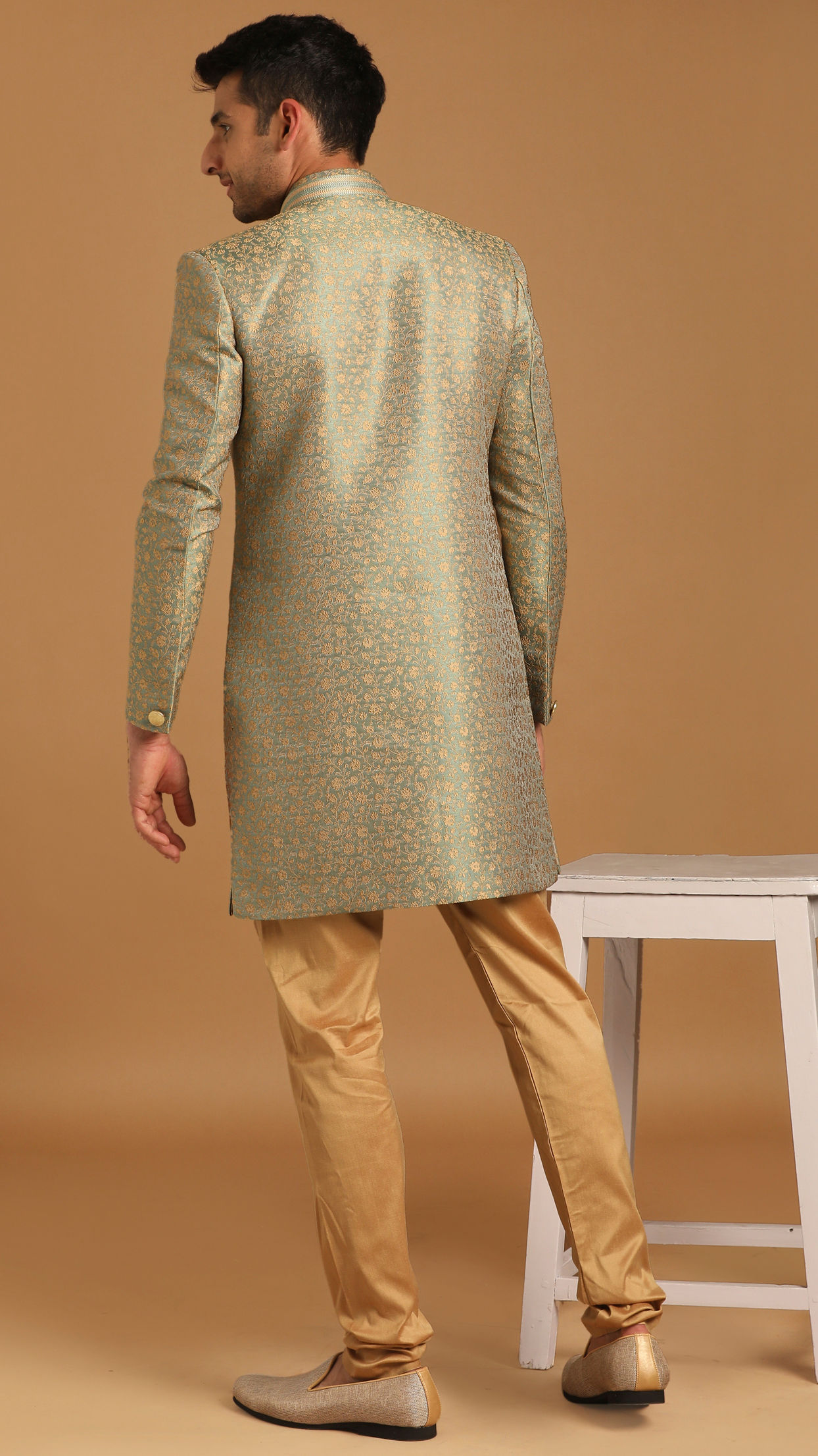 Manyavar Men Classy Green Indo Western