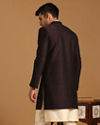 Manyavar Men Smart Fit Wine Indo Western