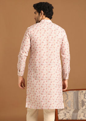 Manyavar Men Biscuit Shade Casual Kurta image number 2