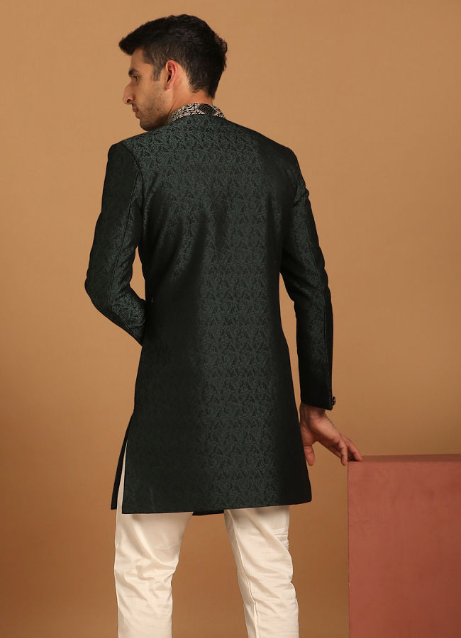 Suave Green Indo Western With Dupatta image number 2