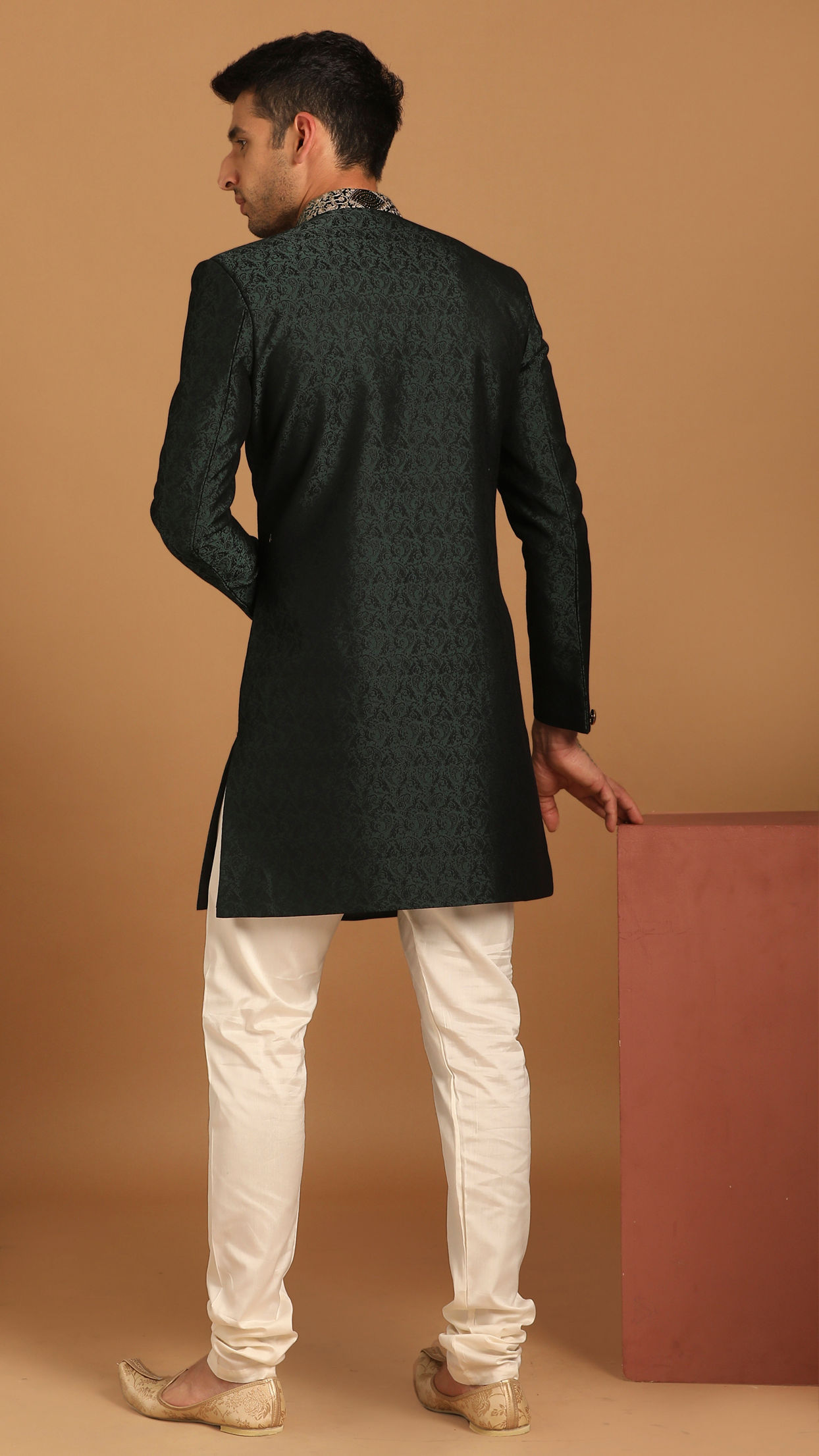Suave Green Indo Western With Dupatta image number 2