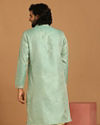 Manyavar Men Pastel Green Jacquard Kurta Set