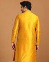 Manyavar Men Golden Yellow Thread Embroidered Kurta Set
