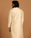 Manyavar Men Sand Kurta Set With Dot Motifs
