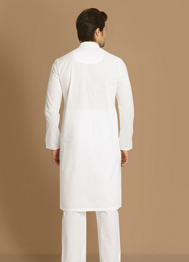 Manyavar Men Classic White Kurta Set