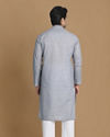 alt message - Manyavar Men Shale Grey Solid Kurta Set image number 2