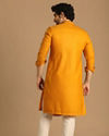 Manyavar Men Crisp Light Orange Kurta