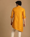Manyavar Men Boota Work Light Orange Kurta