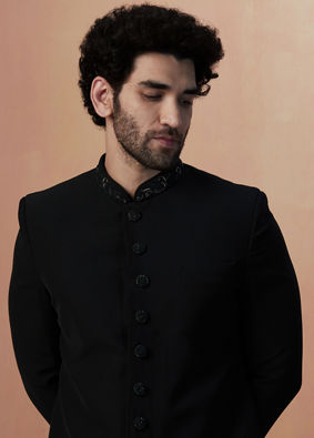 Ranveer Singh Black Jodhpuri Suit