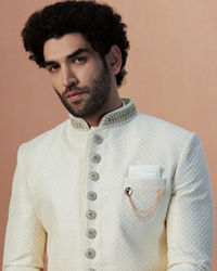 Manyavar Men Sesame White Indo Western