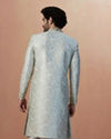 Manyavar Men Smoke Grey Self Embroidered Sherwani With Dupatta