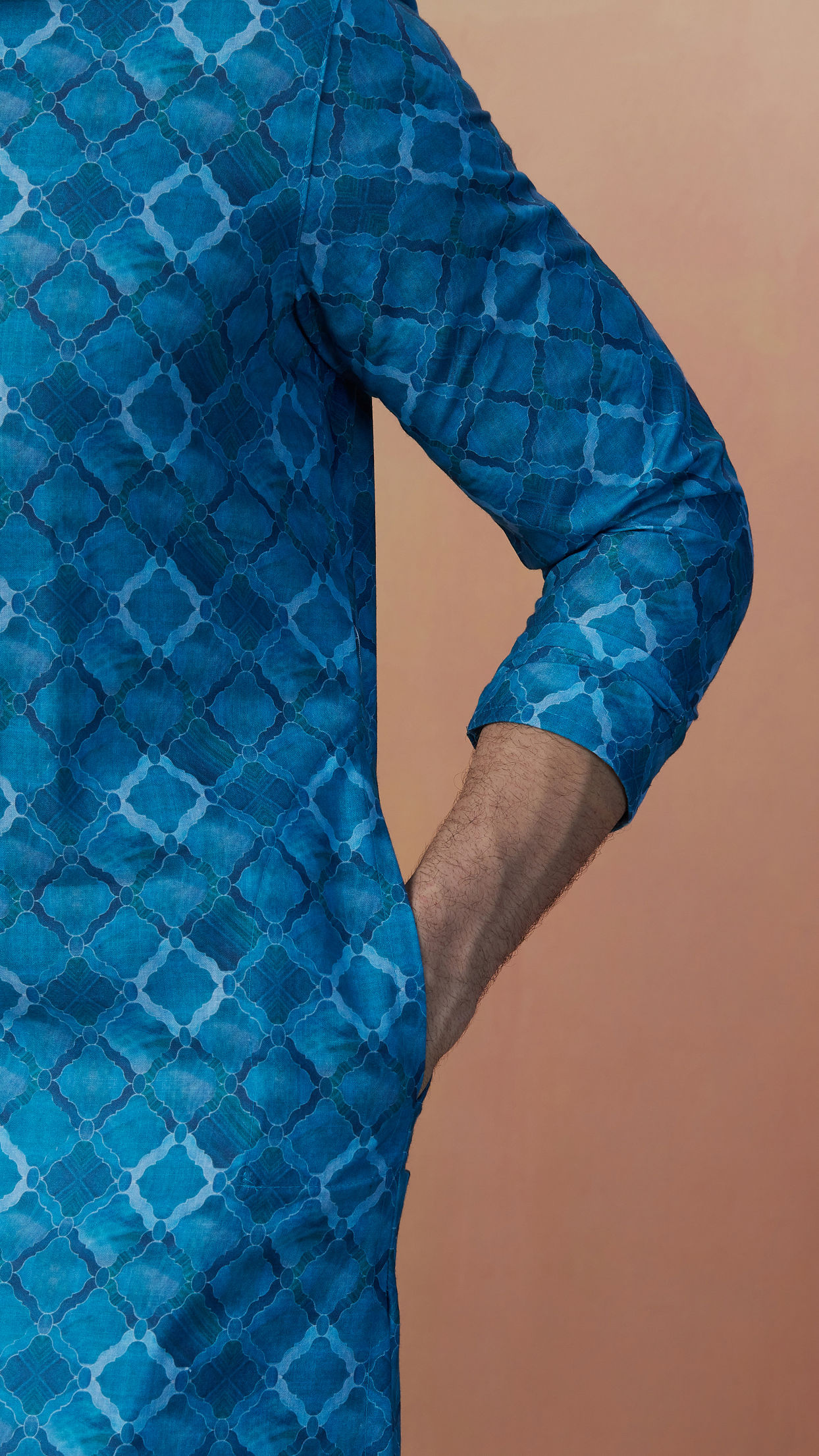 Manyavar Men Feroze Blue Kurta