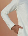 alt message - Manyavar Men Seashell White Chikankari Kurta Pajama image number 2