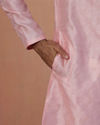 Manyavar Men Pink Paisley Self Design Kurta Pajama
