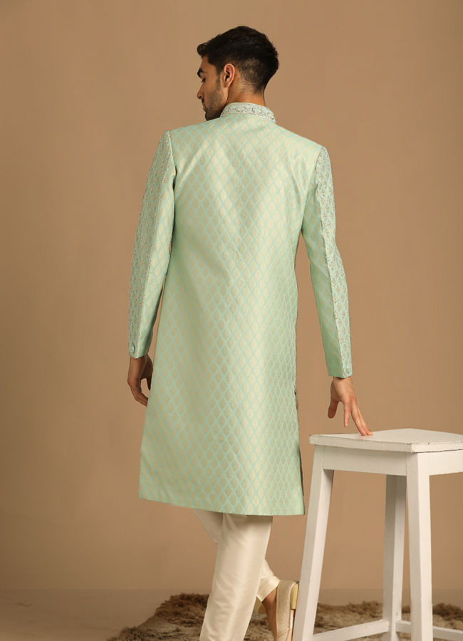 Manyavar Men Opal Green Sherwani