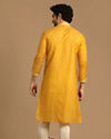 Manyavar Men Mustard Chanderi Kurta Set