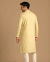 Manyavar Men Beige Solid Kurta Set