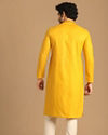 Manyavar Men Amber Yellow Plain Kurta Set