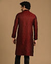 alt message - Manyavar Men Vibrant Maroon Kurta Set image number 1