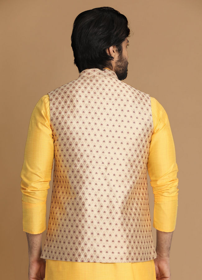 Manyavar Men Sublime Biscuit Shade Jacket