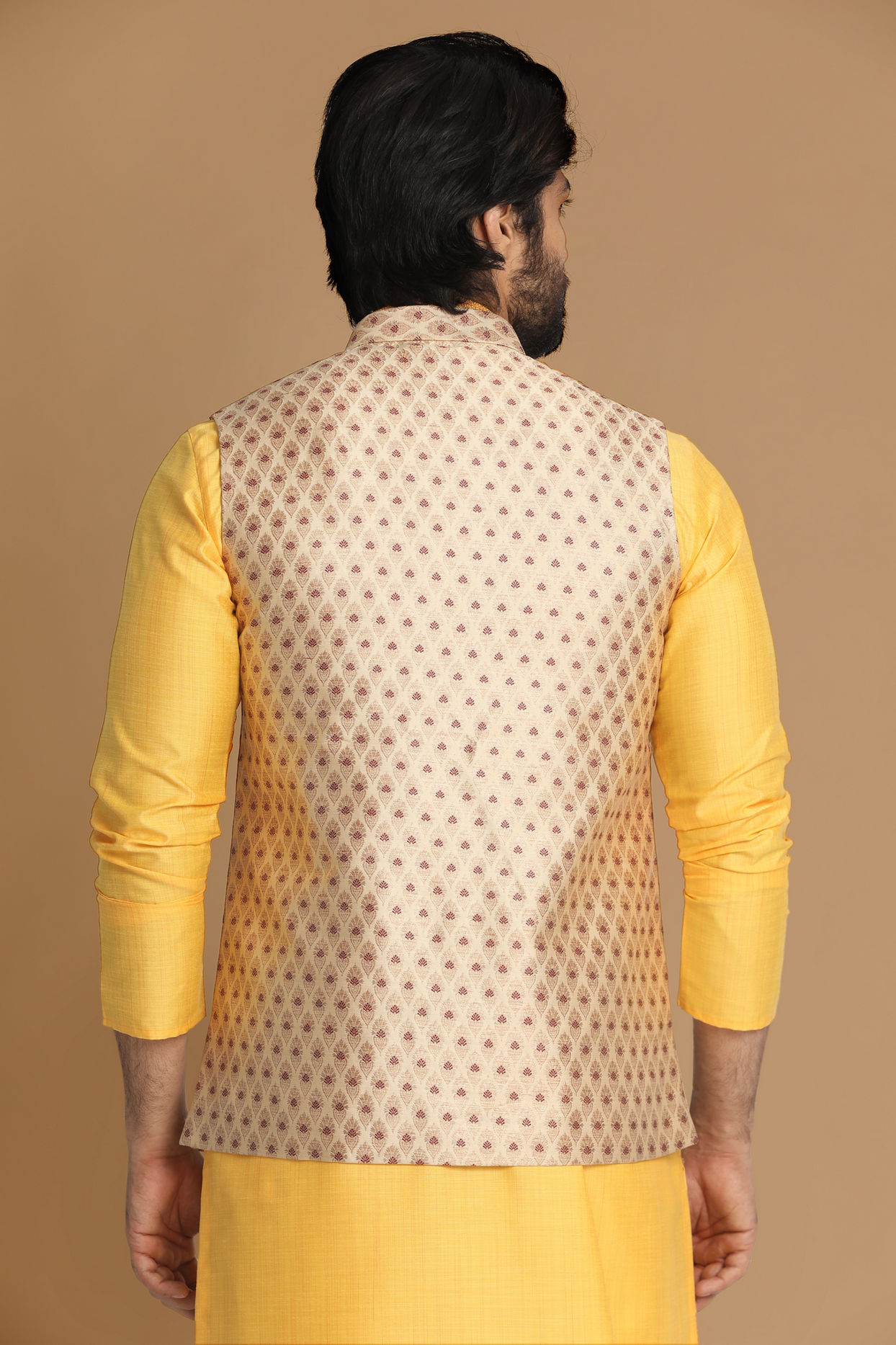 Manyavar Men Sublime Biscuit Shade Jacket