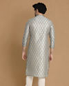 Manyavar Men Shale Grey Jacquard Kurta Set
