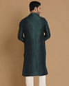 Manyavar Men Sober Bottle Green Kurta Pajama