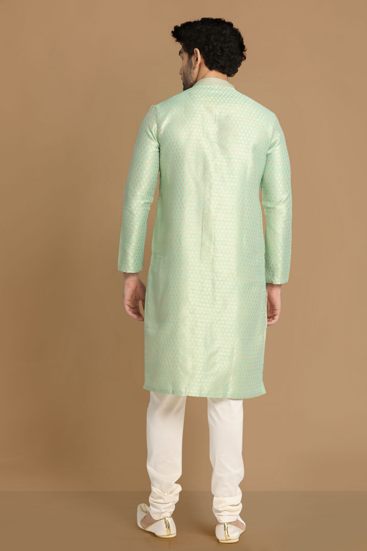 Manyavar Men Subtle Light Green Kurta Pajama