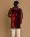 Manyavar Men Regal Maroon Indo Western Set
