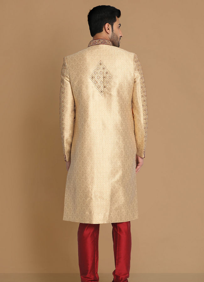 Manyavar Men Flambouyant Fawn Sherwani