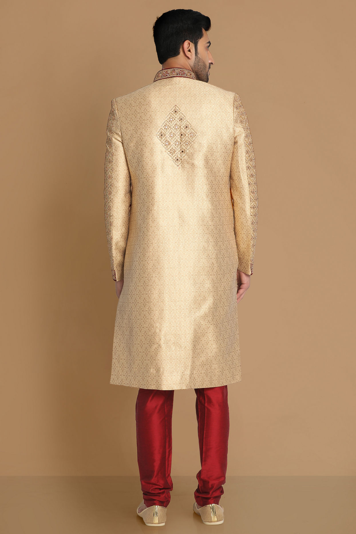 Manyavar Men Flambouyant Fawn Sherwani