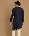 alt message - Manyavar Men Achkan Style Blue Indo Western image number 3