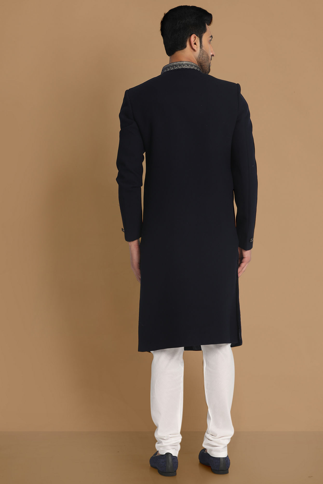 Manyavar Men Enchanting Blue Sherwani Suit