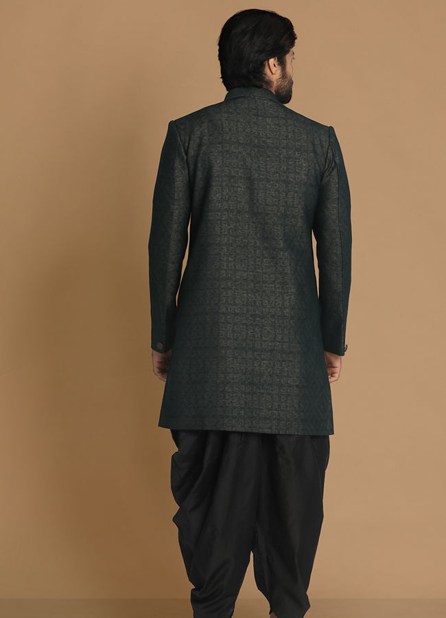 Manyavar Men Contemporary Green Indo Western