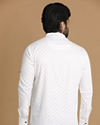 Manyavar Men White Booti Print Short Kurta